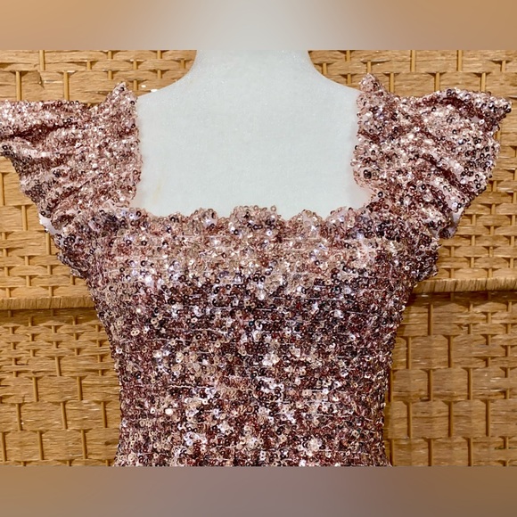 HILL HOUSE Collector's Edition Rose Gold Sequin Ellie Nap Dress -Sz Small - Picture 4 of 9